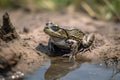 pond next mud sitting Frog Royalty Free Stock Photo