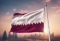 Qatar Flag. National holidays concept Royalty Free Stock Photo