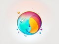 Abstract water drop wave logotype. circle icon. modern and Creative logo design Royalty Free Stock Photo