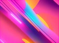 bright neon rays and glowing lines, 3d render, abstract colorful background, Pink yellow blue creative wallpaper, generative using Royalty Free Stock Photo