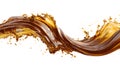 Brown Liquid Wave Splashes Isolated White Background Royalty Free Stock Photo