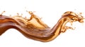 Brown Liquid Wave Splashes Isolated White Background Royalty Free Stock Photo