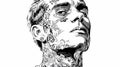 Detailed Vector Drawing of Tattooed Man for Design Projects Royalty Free Stock Photo