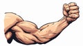 Dynamic Strong Arm Cartoon Vector Illustration Royalty Free Stock Photo