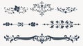 Elegant Caligraphic Ornaments and Decorative Borders for Creative Designs Royalty Free Stock Photo