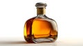 Elegant Full Glass Bottle Whisky Cognac White Background Royalty Free Stock Photo