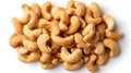 Fresh Cashew Nuts Heap on White Background for Culinary Designs Royalty Free Stock Photo