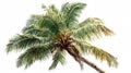 Isolated Coconut Palm Tree on White Background for Creative Projects Royalty Free Stock Photo