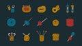 Knitting Icons Set for Craft Enthusiasts and DIY Projects Royalty Free Stock Photo