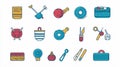 Knitting Icons Set for Craft Enthusiasts and DIY Projects Royalty Free Stock Photo