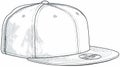 Modern Snapback Vector with Outline Isolated on White Background Royalty Free Stock Photo