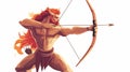Mythical Centaur Archer Shooting Character in Action Pose with Bow and Arrow Royalty Free Stock Photo