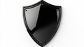 Professional Black Shiny Shield on White Background for Security Concept Royalty Free Stock Photo