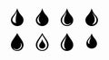 Professional Vector Black Drop Icon Set for Design Projects Royalty Free Stock Photo
