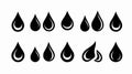 Professional Vector Black Drop Icon Set for Design Projects Royalty Free Stock Photo
