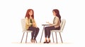 Professional Woman Discussing Psychology with Therapist in Therapy Session Royalty Free Stock Photo