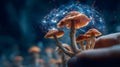 Psilocybin Brain Therapy with Magic Mushrooms for Mental Wellness Royalty Free Stock Photo