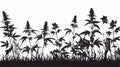 Seamless Castor Plants Grass Silhouette Vector Background Royalty Free Stock Photo