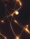 Texture of bright and glowing lights, connecting lines, generative using ai tool Royalty Free Stock Photo