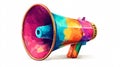 Vibrant Cartoon Style Megaphone on White Background for Marketing and Communication Concepts Royalty Free Stock Photo