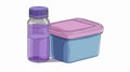 Vibrant Purple and Blue Container with Lid Drawing for Creative Designs Royalty Free Stock Photo