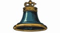Vintage Ship Bell Color Engraving Illustration for Nautical Designs and Decor Royalty Free Stock Photo