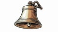 Vintage Ship Bell Color Engraving Illustration for Nautical Designs and Decor Royalty Free Stock Photo