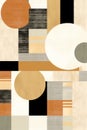 image of Geometric mid century modern neutral patterns generative AI Royalty Free Stock Photo