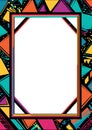 Geometric prism 90s retro nostalgic frame Royalty Free Stock Photo