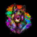 Image of german shepherd bright colorful background Royalty Free Stock Photo