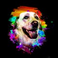 Image of german shepherd bright colorful background