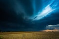 Image of gigantic shelf cloud of aproaching storm taken in Lithuania