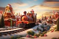 Gingerbread Train beautiful candyland sweets fairytale background