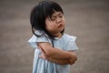 Girl getting angry in the park Royalty Free Stock Photo