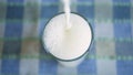 Image with a Glass with Fresh Milk at Breakfast in a Morning Royalty Free Stock Photo