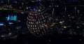 Image of globe with binary coding and data processing over cityscape Royalty Free Stock Photo