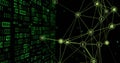 Image of globe with binary coding and data processing over dark background Royalty Free Stock Photo