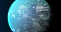 Image of globe and data processing on navy background Royalty Free Stock Photo