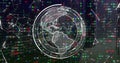 Image of globe with data processing over black background Royalty Free Stock Photo