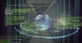 Image of globe and digital data processing over computer servers Royalty Free Stock Photo