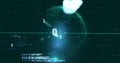Image of globe and line moving over computer language and binary codes Royalty Free Stock Photo