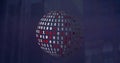 Image of globe with network of connections over binary coding Royalty Free Stock Photo