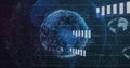 Image of globe with networks of connections and data processing Royalty Free Stock Photo