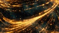 The image is a glowing golden particle background. It is suitable for use as a background for a website or app, or as a
