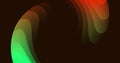 Image of glowing green to red light wave moving on black background Royalty Free Stock Photo