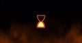 Image of glowing loading hourglass digital interface