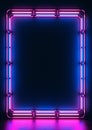 Glowing neon gridlines frame 80s retro nostalgic Royalty Free Stock Photo