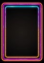 Glowing neon gridlines frame 80s retro nostalgic Royalty Free Stock Photo