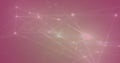 Image of glowing network of connections against pink gradient background