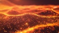 The image is a glowing orange particle system